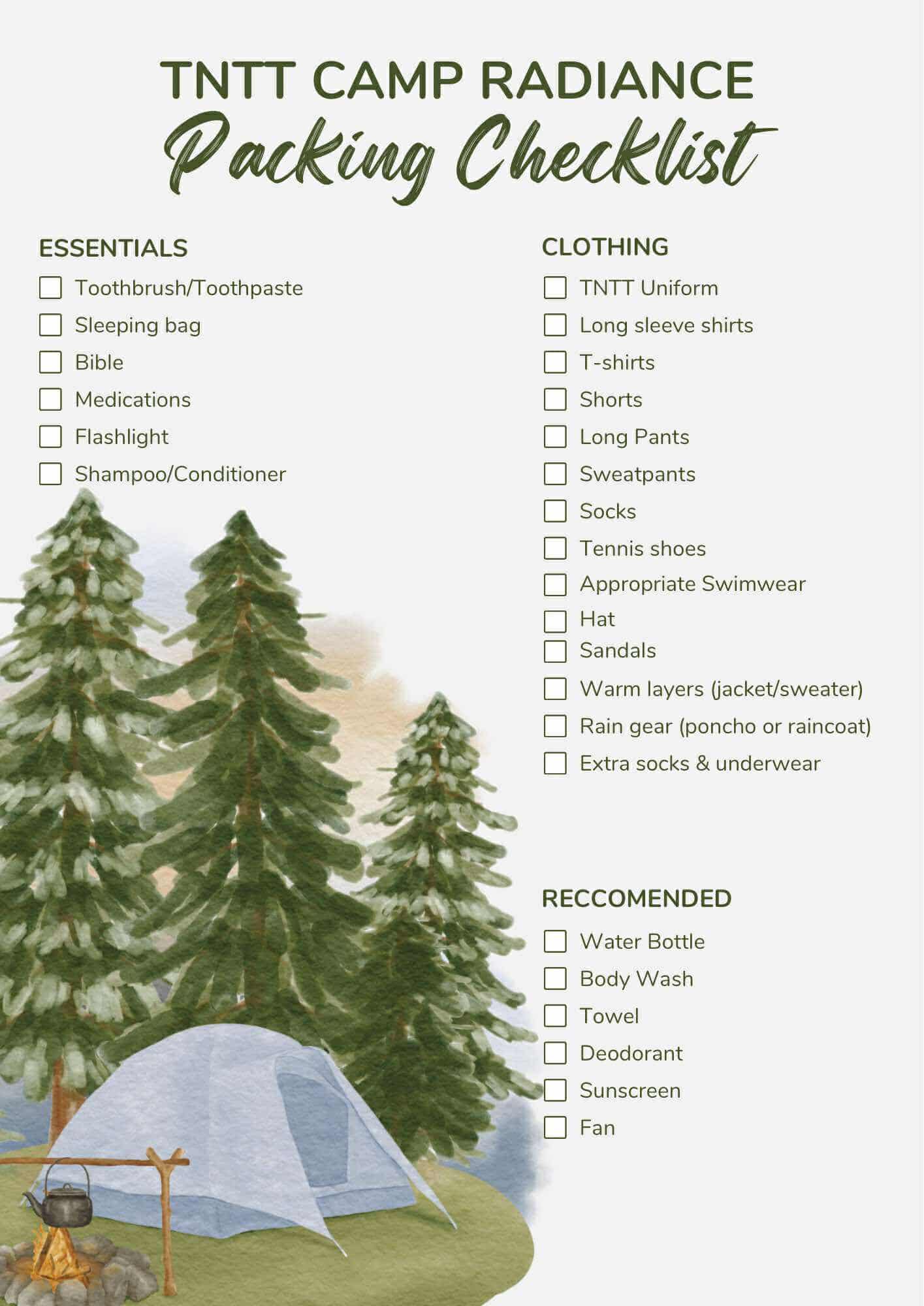Packing List